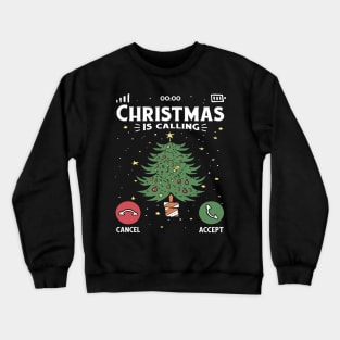 Festive Call to Joy Christmas Tree Humor Crewneck Sweatshirt